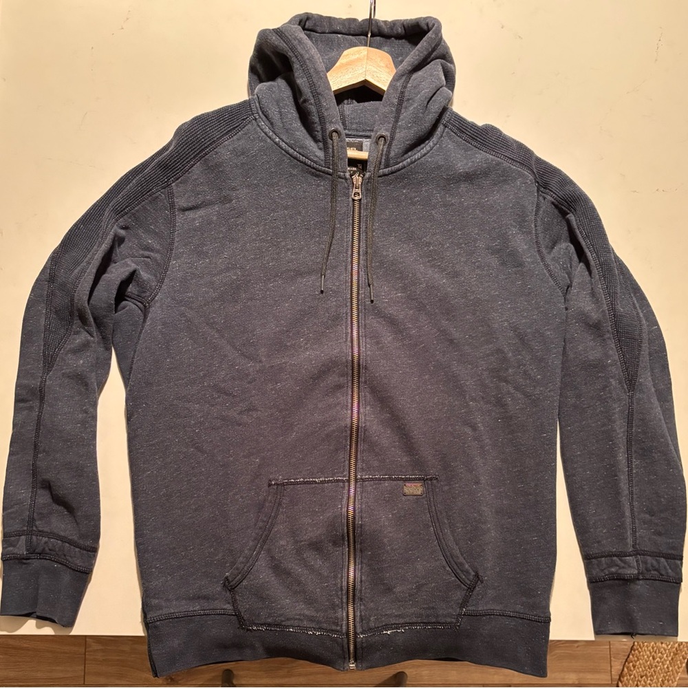 Vintage DIESEL Men's Blue Hoodie Zip Sweater
